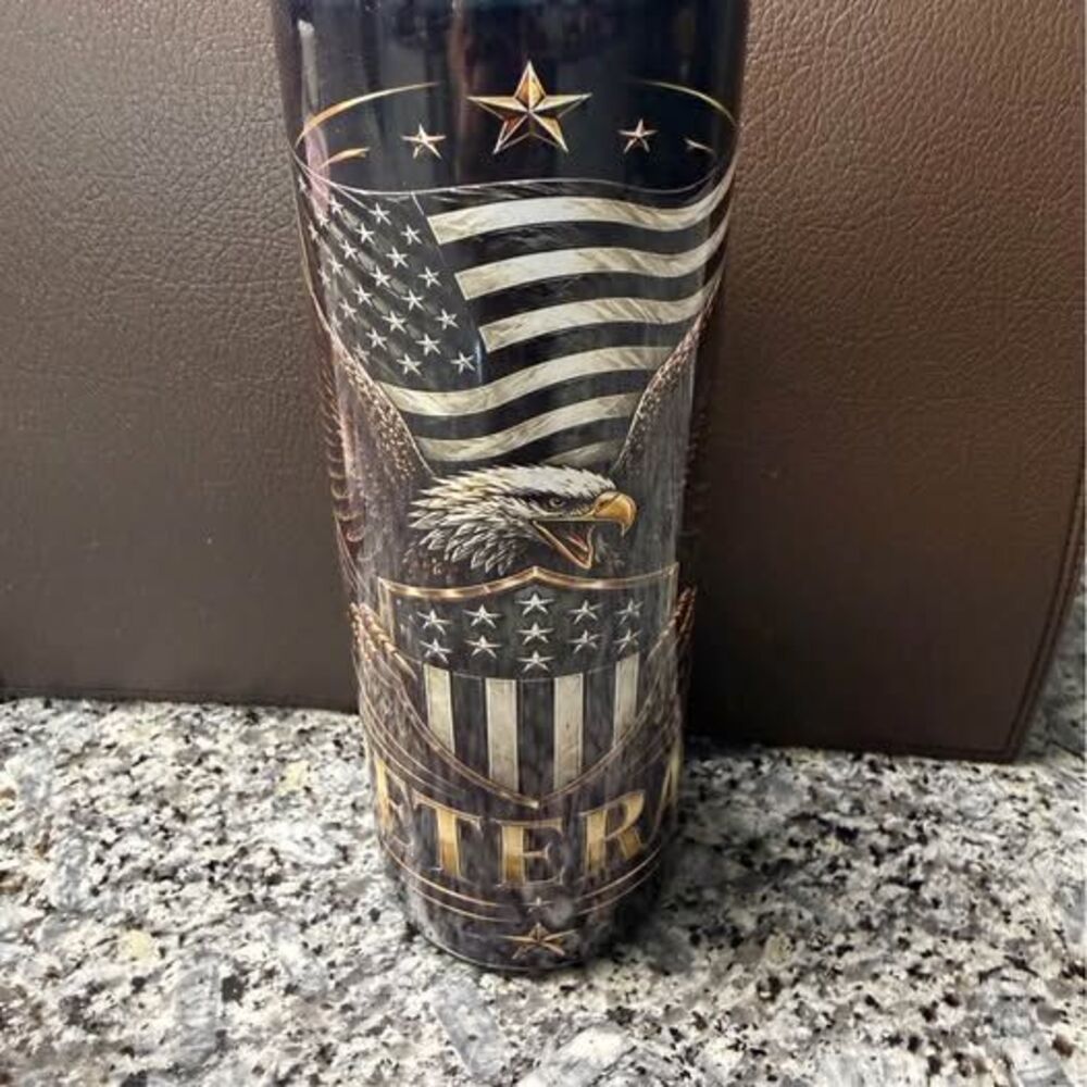 Patriotic Veteran Eagle Stainless Steel Tumbler